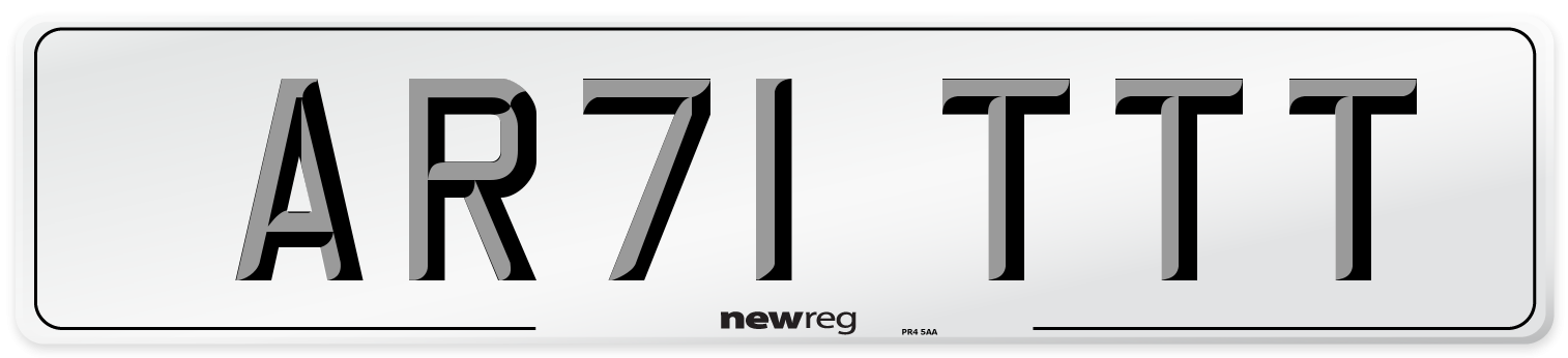 AR71 TTT Number Plate from New Reg